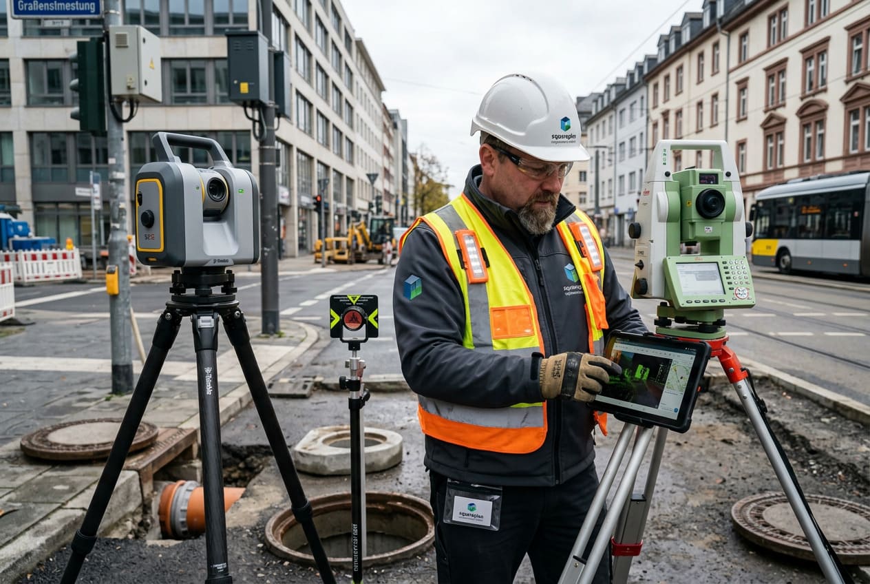 Ingenieurvermessung und 3D-Laserscanning im Straßenraum durch die squareplan Ingenieurbüro GmbH in München